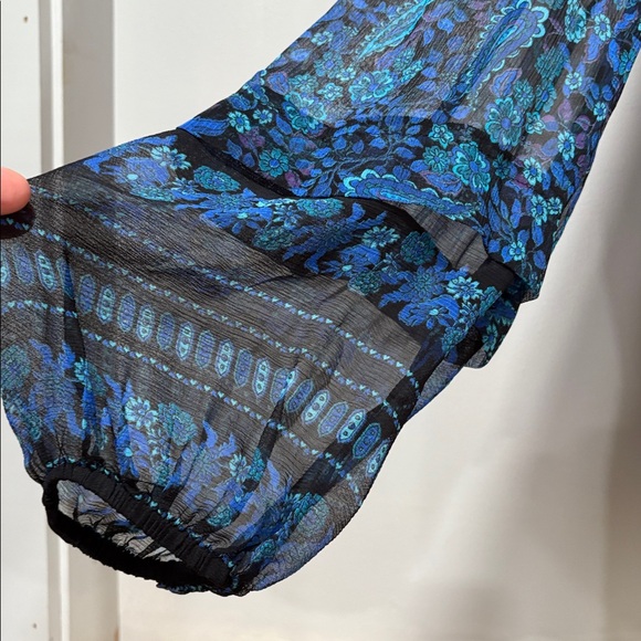 Kobi Halperin Paisley Printed Ruffled Long Sleeve Blouse, Size S - Picture 4 of 15